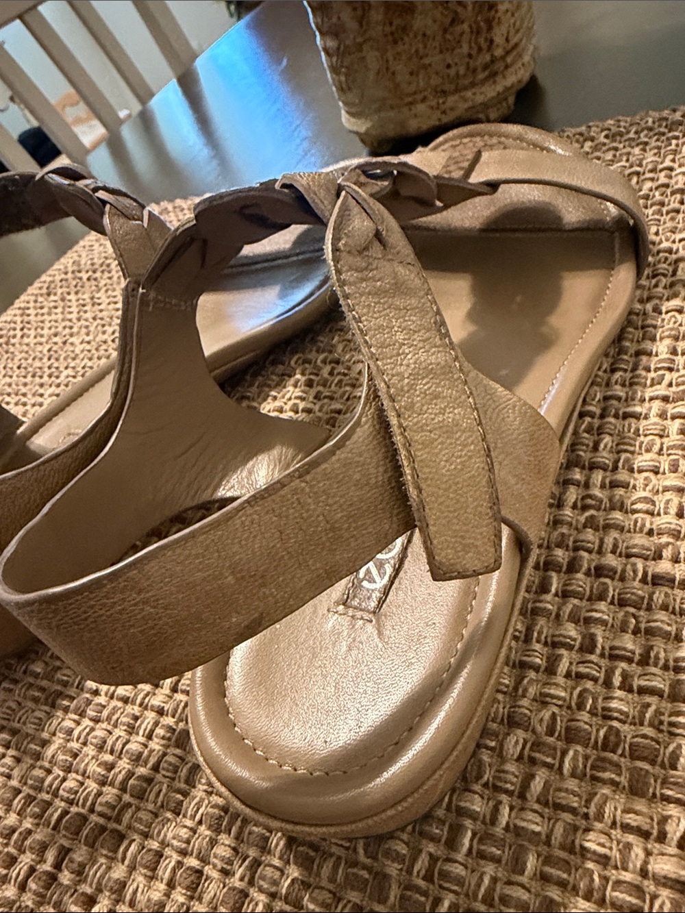 Ecco Women's Beige Braided Leather Slingback Sandals - Picture 2 of 5